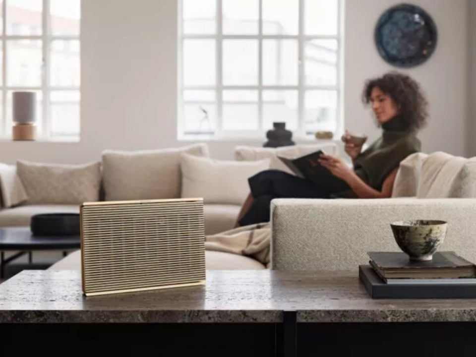 Loa B&O Beosound Level Gold Tone / Light Oak